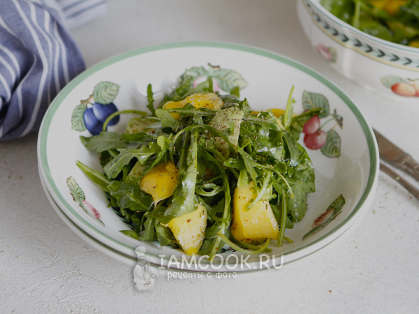 Салат с манго, авокадо и руколой, рецепт с фото