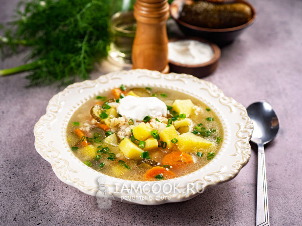 Рассольник в афганском казане, рецепт с фото