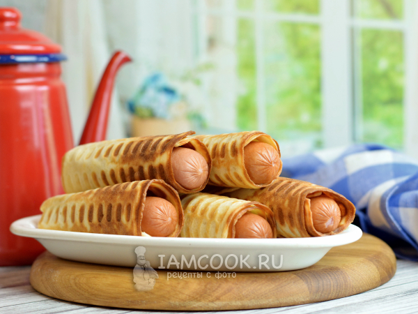 Вафли с сосисками в вафельнице, рецепт с фото