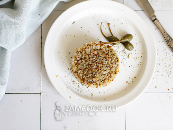 Гречка с соусом песто, рецепт с фото