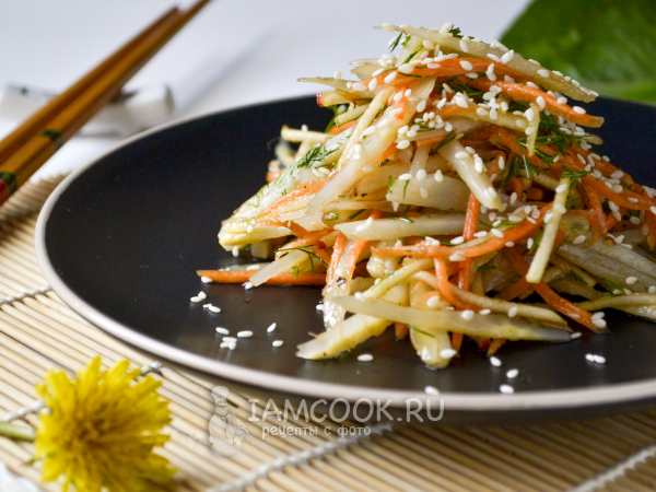 Салат из корней одуванчика, рецепт с фото