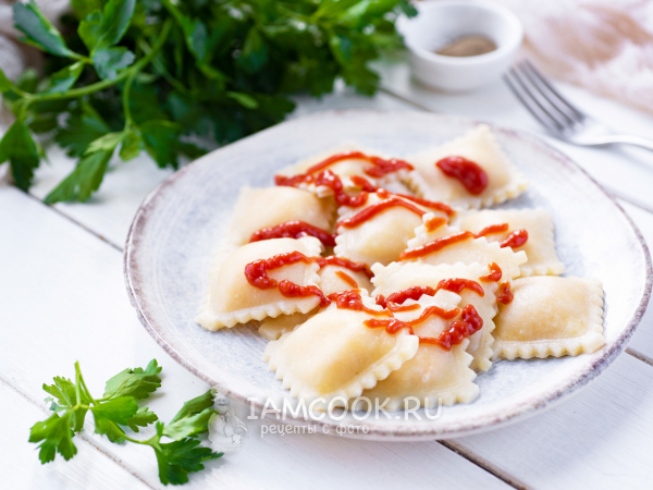 Равиоли с креветками и сыром, рецепт с фото