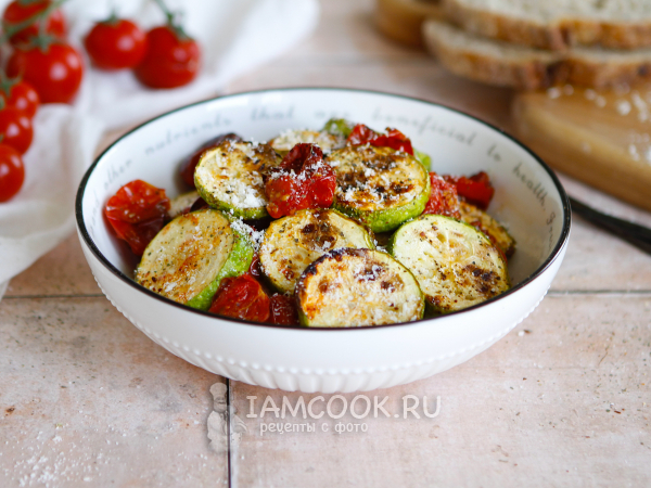 Кабачки с помидорами и сыром в аэрогриле, рецепт с фото