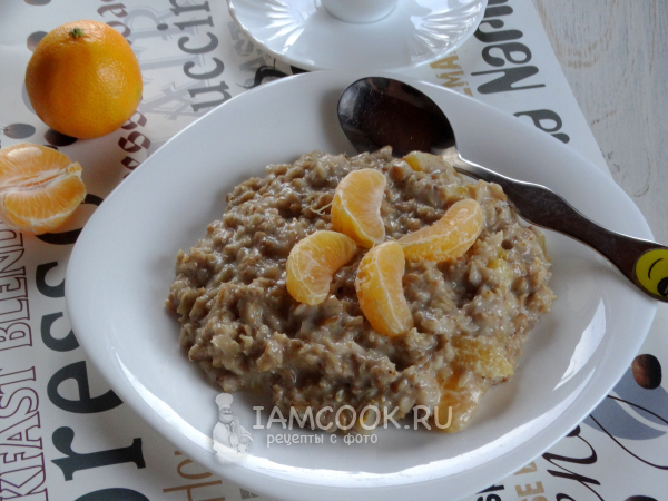 Каша с мандаринами (овсянка), рецепт с фото