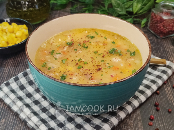 Суп с беконом и кукурузой, рецепт с фото