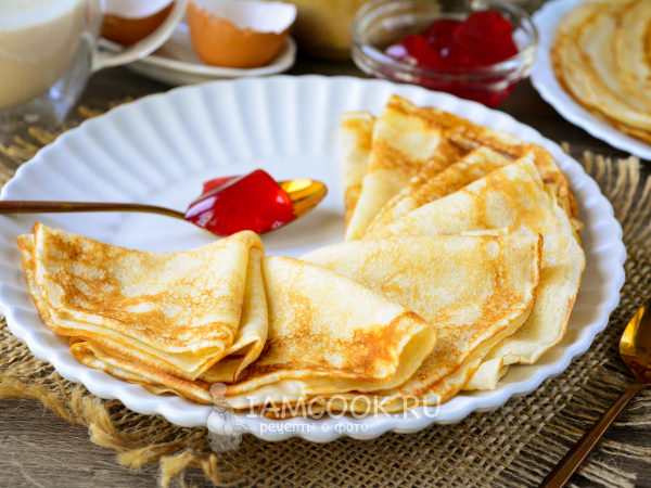 Блины на ряженке заварные (с кипятком), рецепт с фото