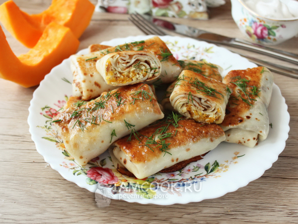 Блины с мясом и тыквой, рецепт с фото