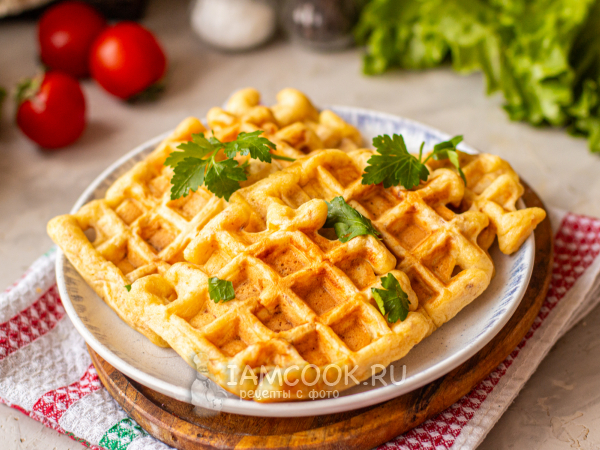 Вафли из тунца в вафельнице, рецепт с фото