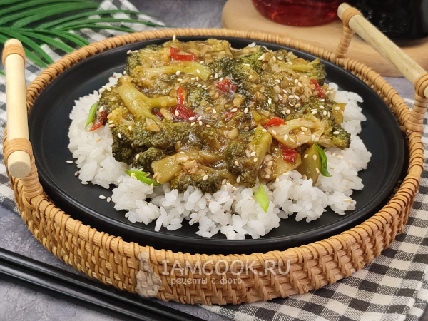 Брокколи в кисло-сладком соусе, рецепт с фото