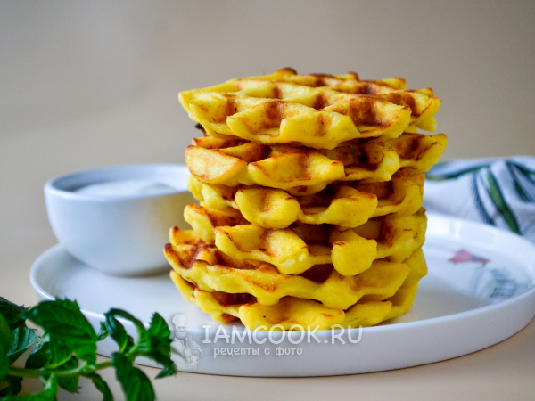 Кабачковые вафли с творогом, рецепт с фото