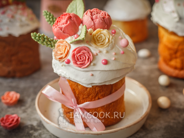 Кулич с заварным кремом, рецепт с фото