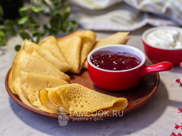 Блины из нутовой муки на воде, рецепт с фото