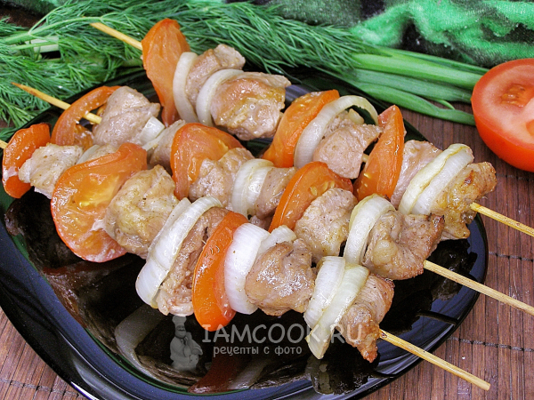 Шашлык с жидким дымом в духовке, рецепт с фото