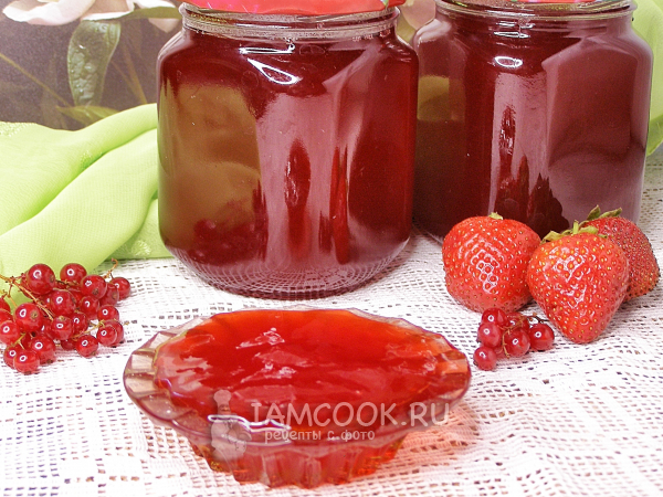 Желе из красной смородины и клубники, рецепт с фото