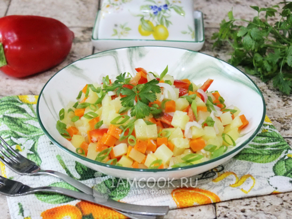 Салат из вареной моркови и картофеля, рецепт с фото