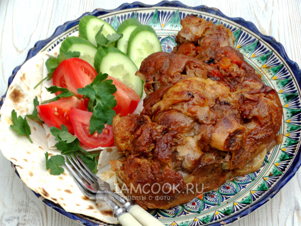 Рулька в афганском казане, рецепт с фото