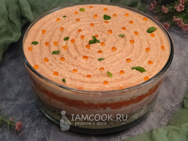 Салат «Мимоза» с икрой мойвы, рецепт с фото