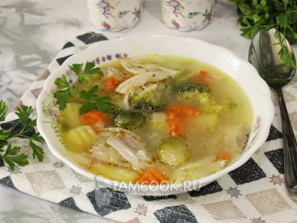 Капустный суп с курицей, рецепт с фото