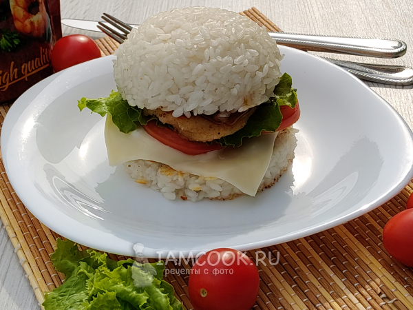 Рисовый бургер (из риса), рецепт с фото