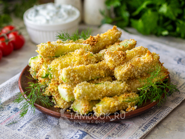 Кабачки в панировке в аэрогриле, рецепт с фото