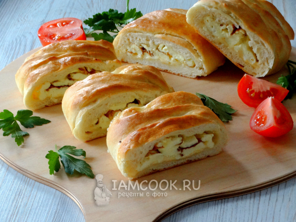 Пирог с омлетом, рецепт с фото