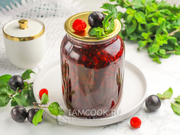 Компот из алычи и малины, рецепт с фото