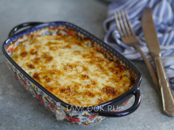 Запеканка из капусты с курицей в духовке, рецепт с фото