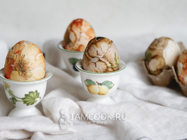 Декор яиц на Пасху без краски, рецепт с фото