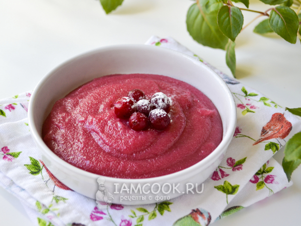 Постная манная каша на клюквенном соке, рецепт с фото