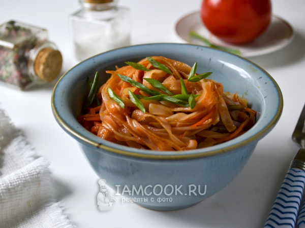 Рисовая лапша с овощами в соевом соусе, рецепт с фото