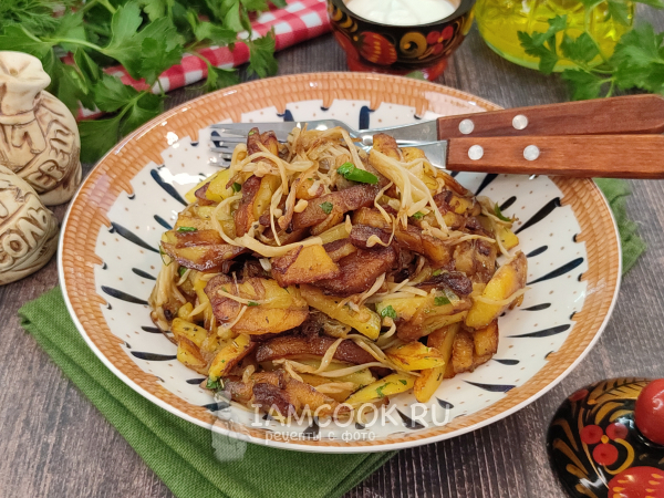 Грибы эноки с картошкой, рецепт с фото