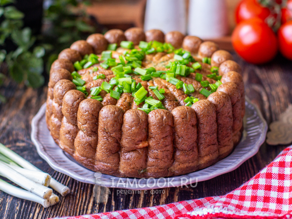 Заливной пирог с творогом и зеленью, рецепт с фото