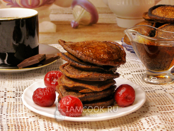 Шоколадные оладьи на сыворотке, рецепт с фото