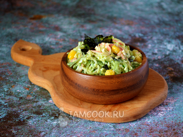 Салат с чукой и снежным крабом, рецепт с фото