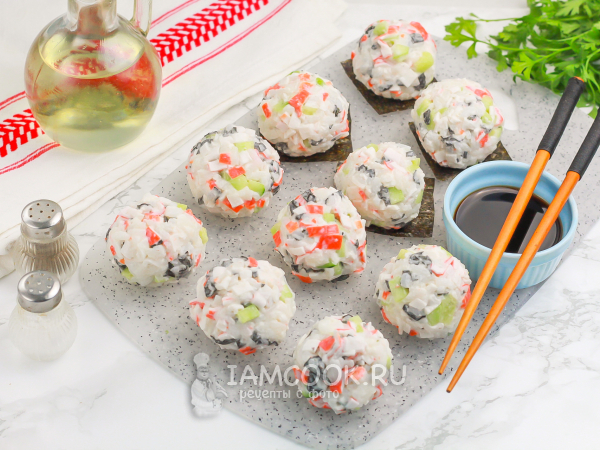 Ленивые роллы с крабовыми палочками, рецепт с фото
