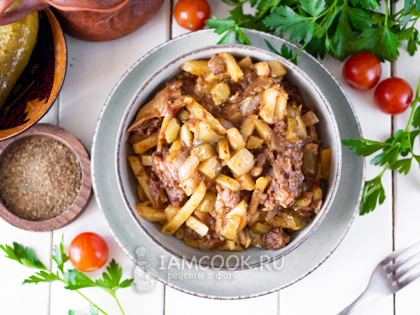 Азу с тушенкой, рецепт с фото