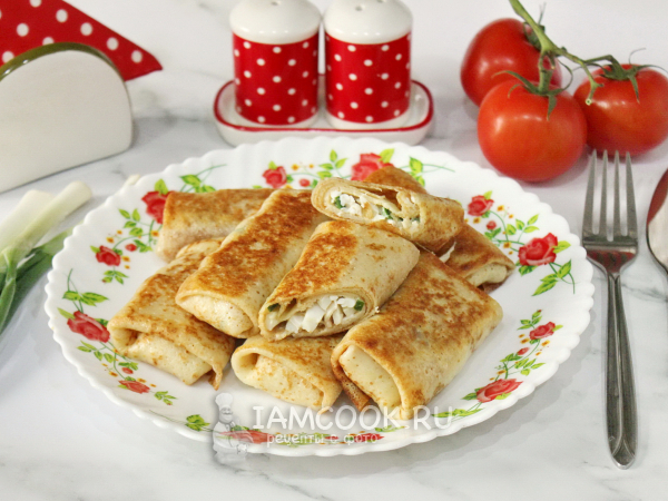 Блины с кальмарами, рецепт с фото