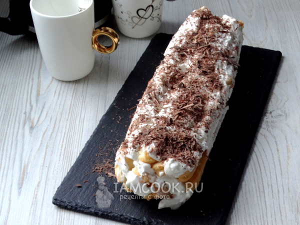 Рулет-эклер, рецепт с фото