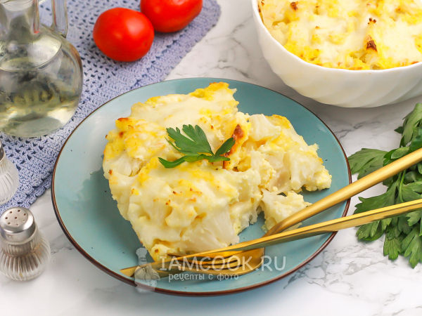 Цветная капуста с творогом в духовке, рецепт с фото