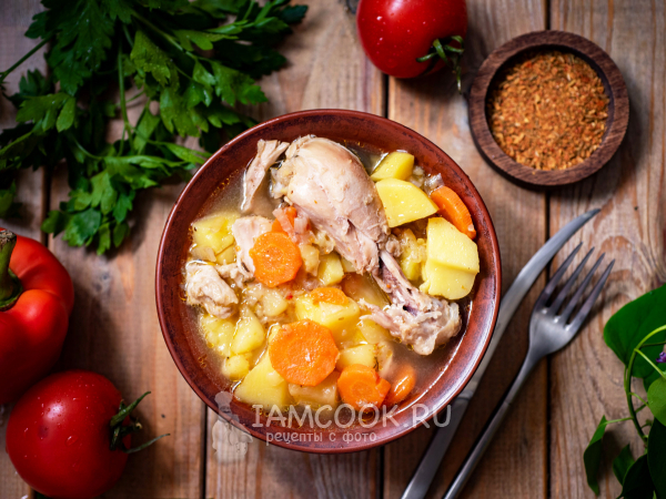 Курица с картошкой в афганском казане, рецепт с фото