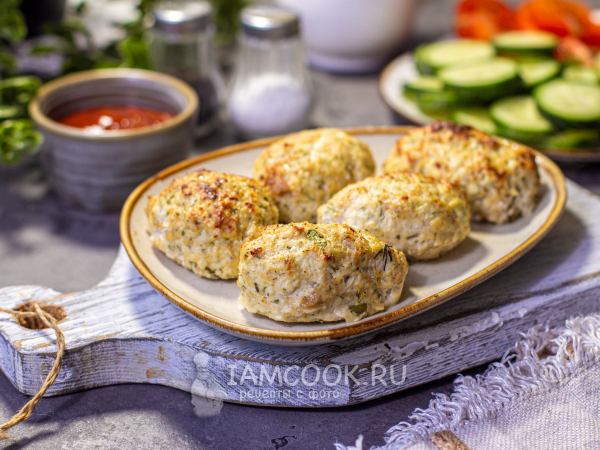 Куриные котлеты с творогом в духовке, рецепт с фото