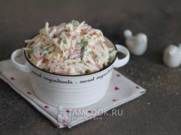 Салат из редиски с яйцом и майонезом, рецепт с фото