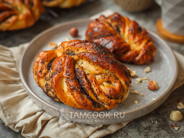 Постные булочки с маком, рецепт с фото