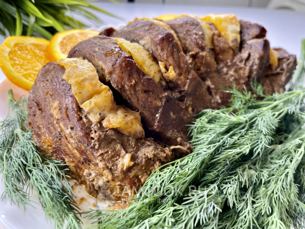 Говядина с апельсинами в духовке, рецепт с фото