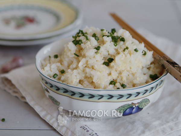 Рис с яйцом и чесноком, рецепт с фото