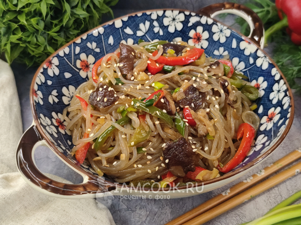 Лапша с грибами шиитаке, рецепт с фото