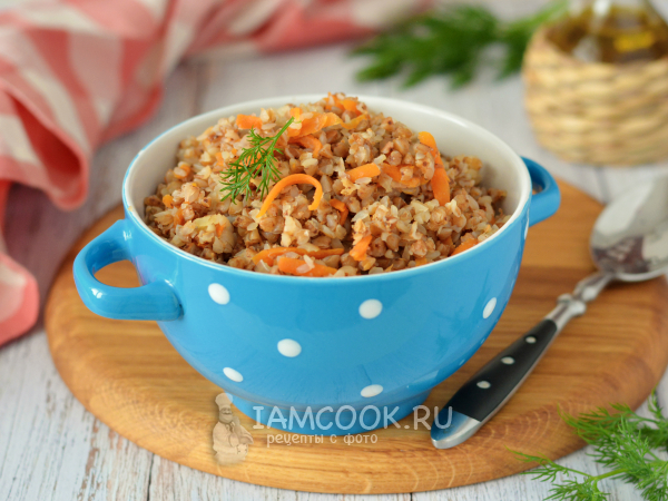 Постная гречка в духовке (с луком и морковью), рецепт с фото