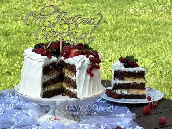 Шоколадный торт с апельсиновым курдом, рецепт с фото