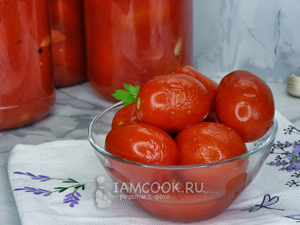 Помидоры в собственном соку без уксуса на зиму, рецепт с фото