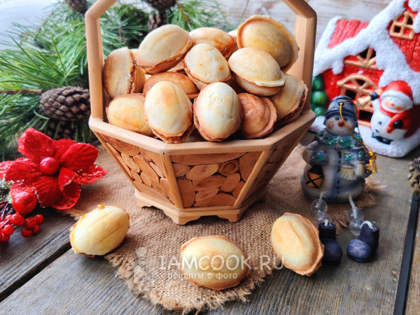 Печенье орешки в вафельнице, рецепт с фото